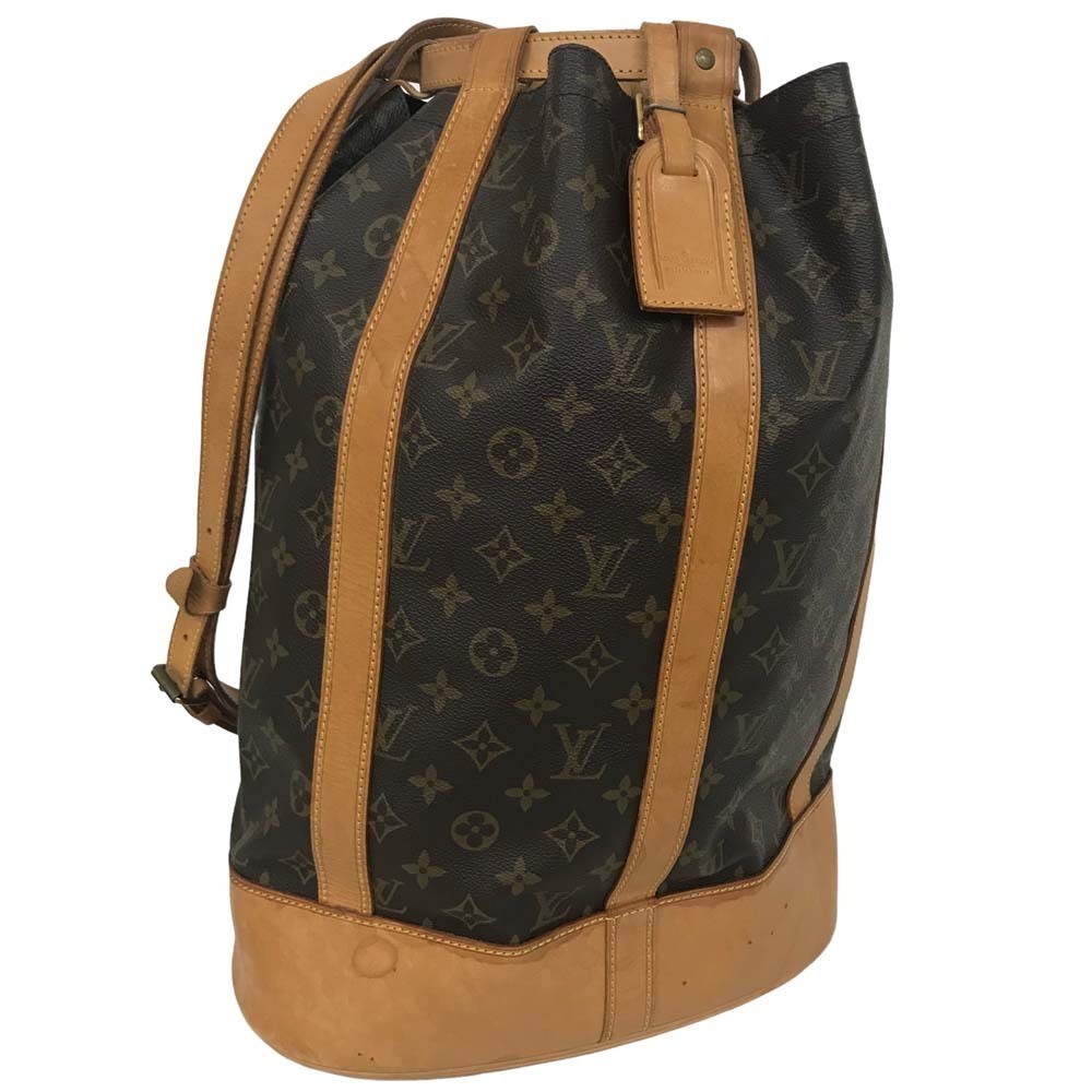 Louis Vuitton Randonee Shoulder Bag Monogram Brown Leather Clutch